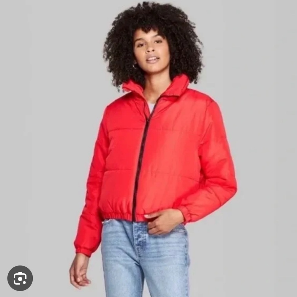 Wild Fable red cropped style puffer